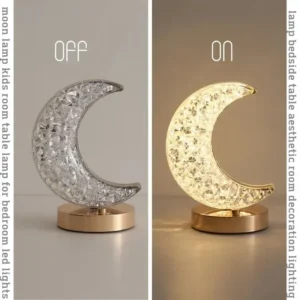 Bedroom Crystal Touch Dimming Night Light Girls Room Home Decor Aesthetics USB Bedside LED Ambient Table 3d Moon Lamp Product Code: 1063