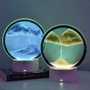 LED Moving Sand Art Table Lamp With 6Color Quicksand Night Light 3D Sandscape Hourglass Bedside Lamps Home Decor Gif-t Product Code: 952