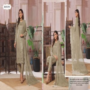 Nimra luxury embroidery chiffon 3 pice