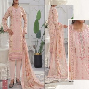 Pak fabrics sage lawn digital print chickenkaari 3 pice