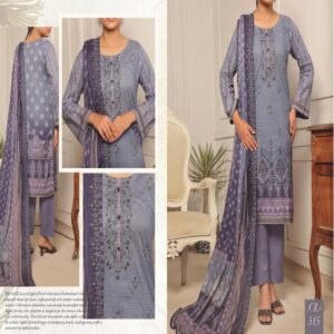 Pak fabrics sage lawn digital print chickenkaari 3 pice