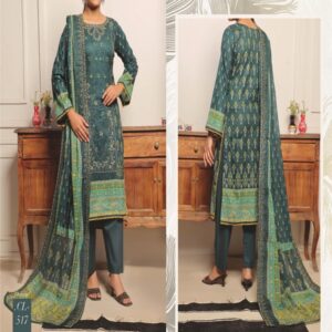 Pak fabrics sage lawn digital print chickenkaari 3 pice