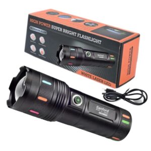 High Power Sanford Super Bright Flashlight – Slide Zoom White Laser LED Edition